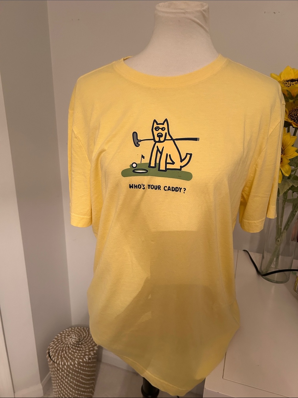Life is Good Yellow Golf Graphic Tee -  Who's Your Caddy?